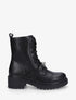 Bottines en simili style rangers à boucle stylisée - Noir - 1