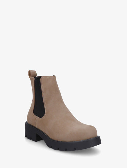 Bottines élastiquées en suédine - Taupe - 2