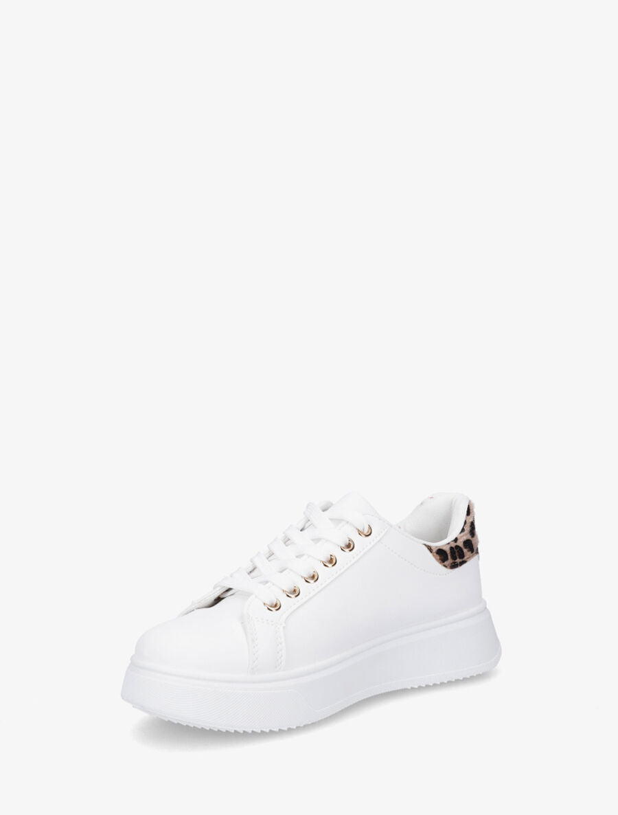 Sneakers en simili à flocage amour et coeur pailleté - Camel - 3