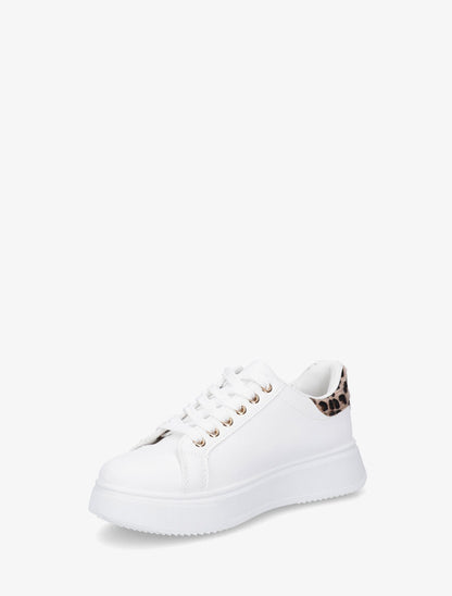 Sneakers en simili à flocage amour et coeur pailleté - Camel - 3