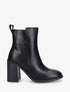 Bottines unies en simili à talon haut - Noir - 1
