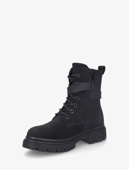 Bottines en suédine à lacets - Noir - 3