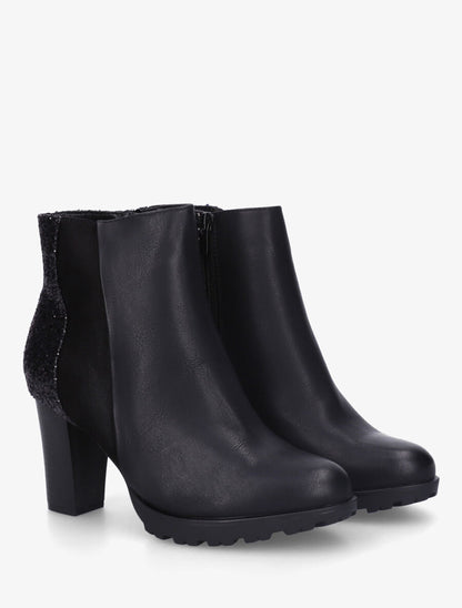 Bottines bimatière à contrefort pailleté - Noir - 4