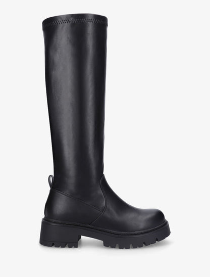 Bottes unies en simili - Noir - 1