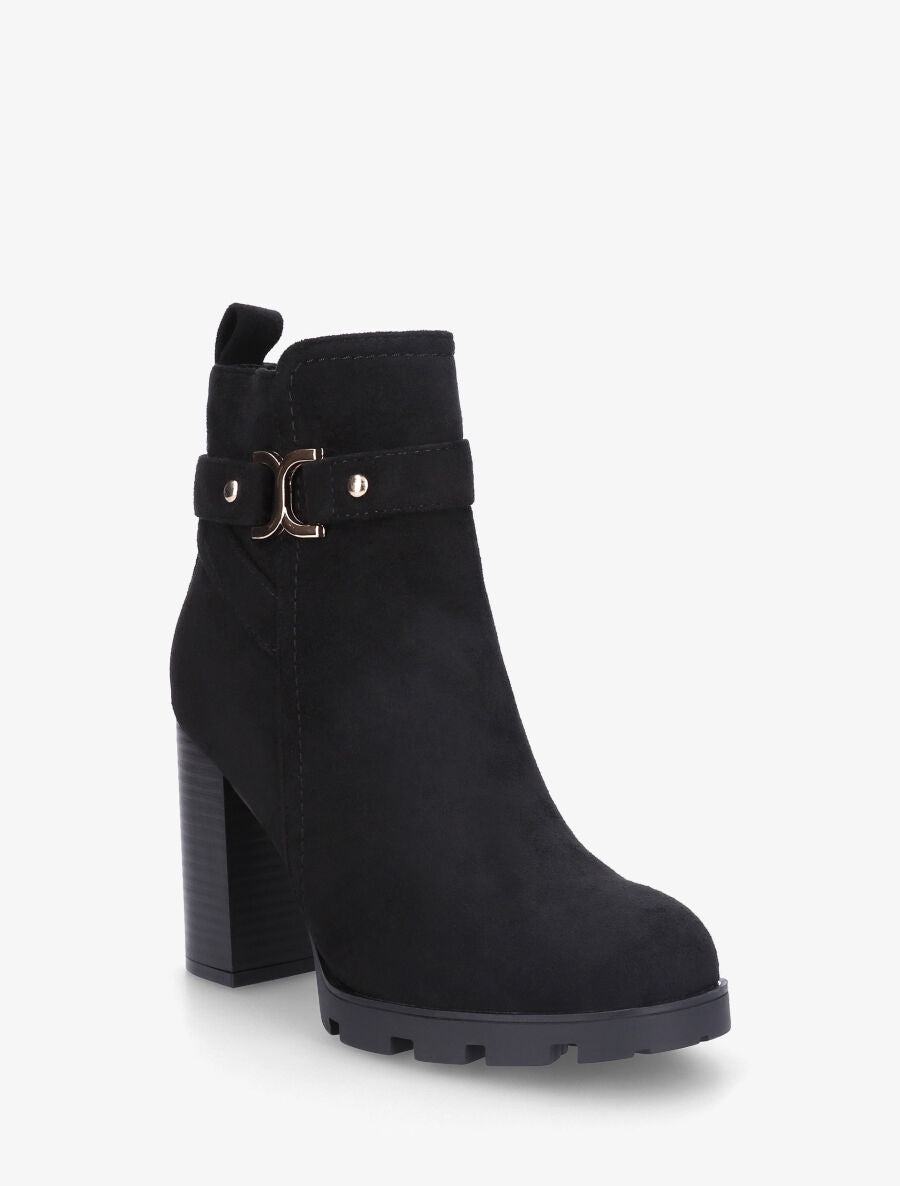 Bottines en suédine à plateforme crantée - Noir - 2