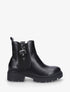 Bottines élastiquées en simili - Noir - 1