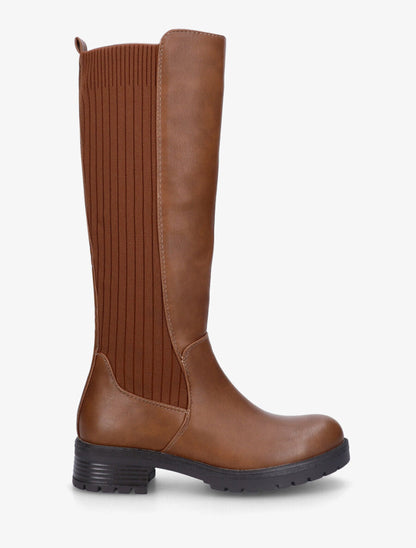 Bottes unies bi-matière - Camel - 1