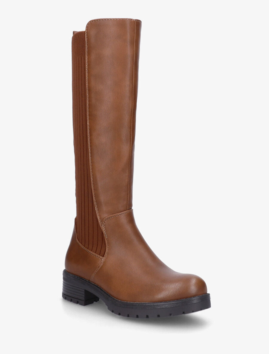 Bottes unies bi-matière - Camel - 2