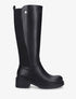 Bottes élastiquées en simili - Noir - 5