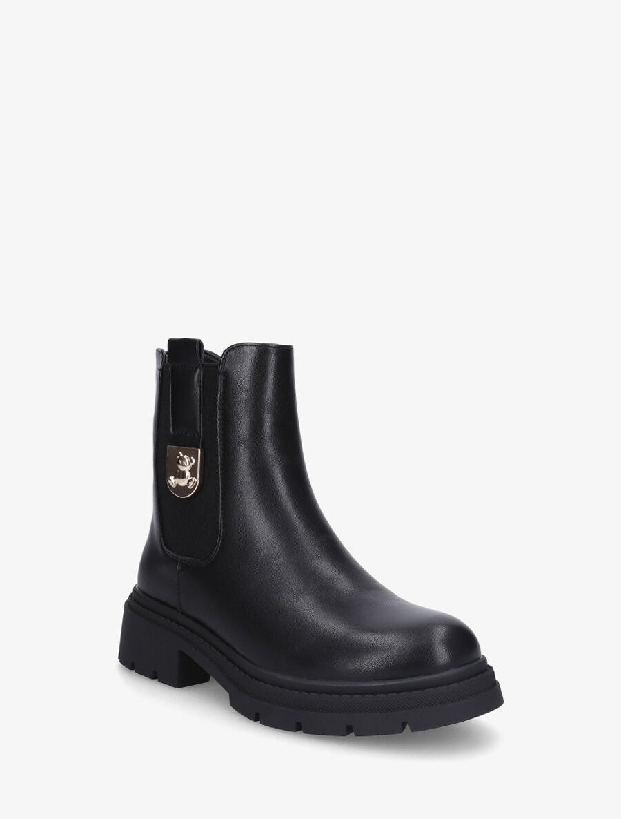 Bottines en simili élastiquées - Noir - 2