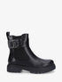 Bottines élastiquées en simili - Noir - 1