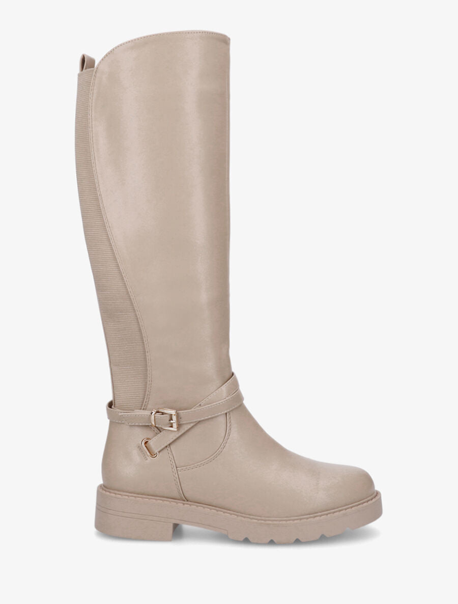 Bottes style cavalière à boucle - Taupe - 5