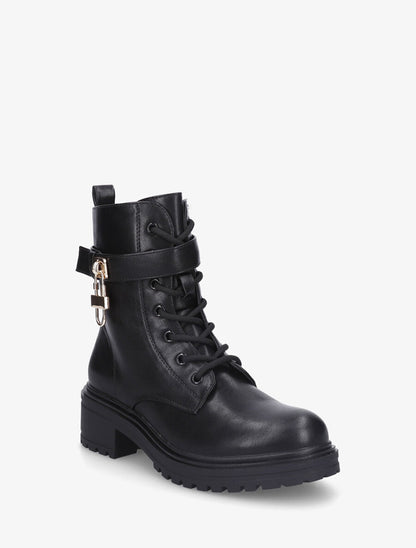 Bottines montantes à empiècement métal - Noir - 2