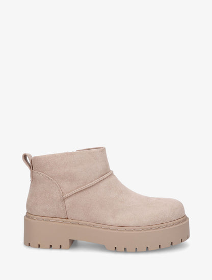 Low boots irisées en suédine - Beige - 1