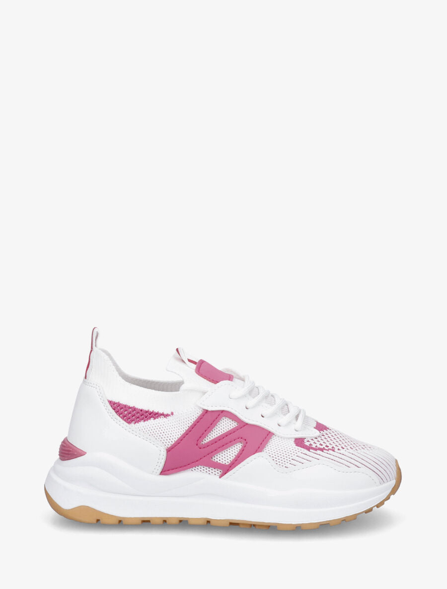 Baskets style chaussettes en simili - Fushia - 1