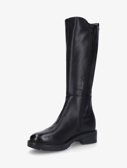 Bottes unies élastiquées à talon et semelle crantés - Noir - 3