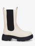 Bottines montantes élastiquées en simili - Beige - 1