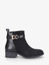 Bottines unies en suédine et simili - Noir - 5
