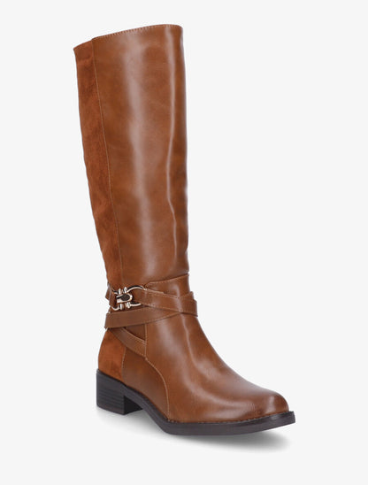 Bottes unies bi-matière - Camel - 2