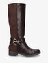 Bottes unies bi-matière - Marron - 1
