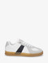 Sneakers effet nubuck à motif géométrique - Blanc - 1