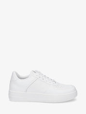 Sneakers en simili à bout rond piqueté - Blanc - 5