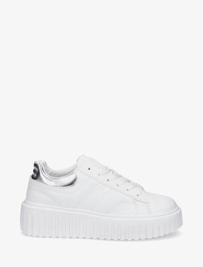 Sneakers à plateforme striée - Argent - 5