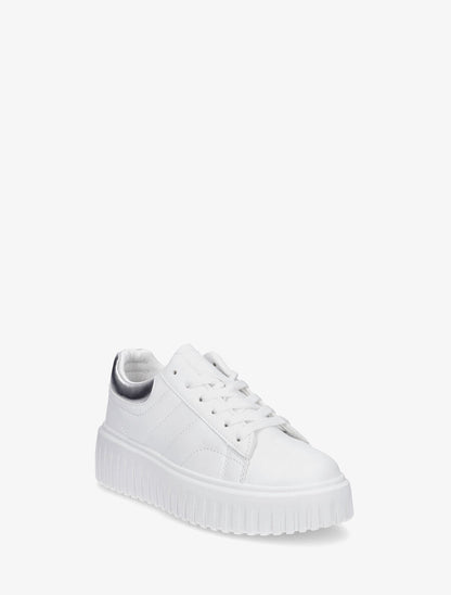 Sneakers à plateforme striée - Argent - 2