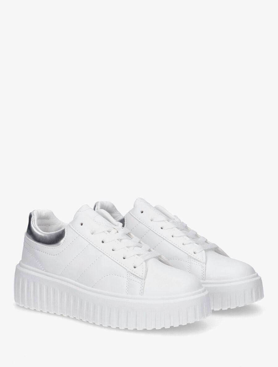 Sneakers à plateforme striée - Argent - 4
