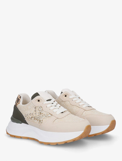 Baskets compensées fantaisies - Taupe - 4