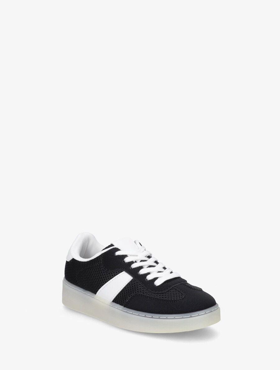 Sneakers en toile à semelle plate - Noir - 2