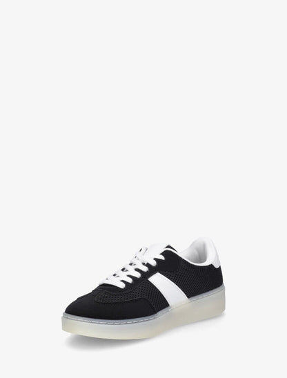 Sneakers en toile à semelle plate - Noir - 3