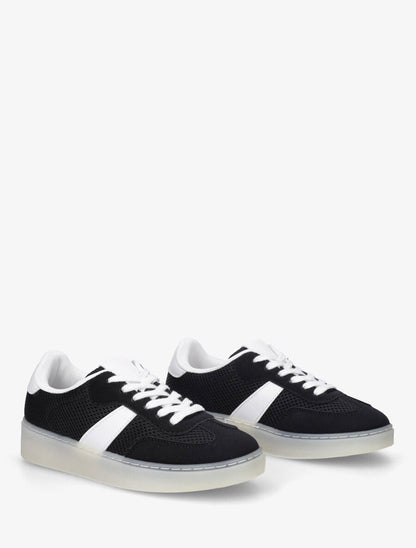Sneakers en toile à semelle plate - Noir - 4