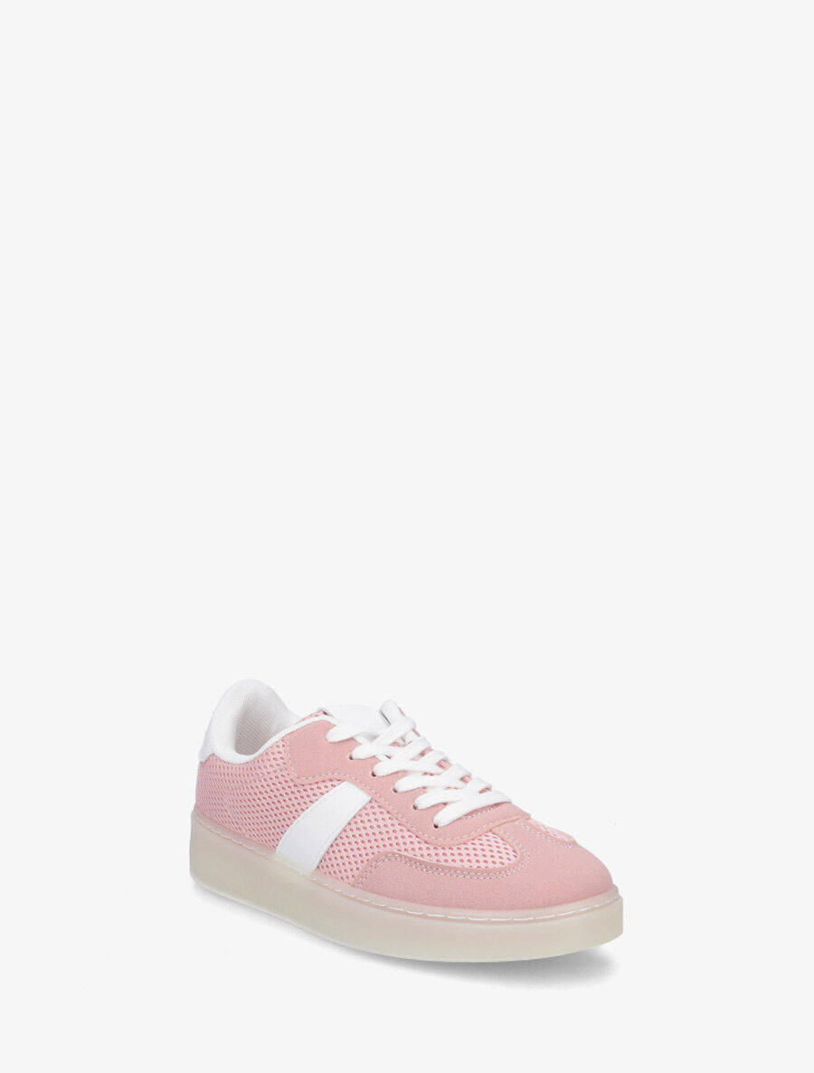 Sneakers en toile à semelle plate - Rose - 2
