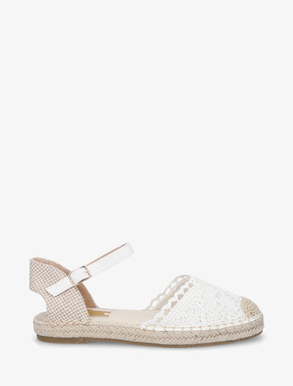 Sandales style espadrilles en crochet - Blanc - 5