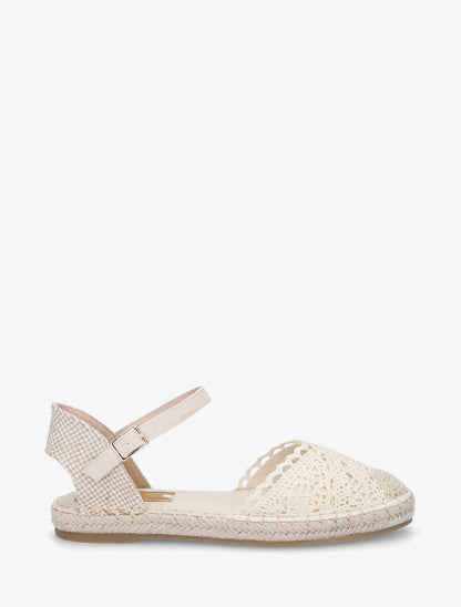 Sandales style espadrilles en crochet - Beige - 1