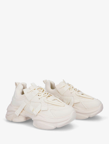 Baskets color block en simili - Beige - 4