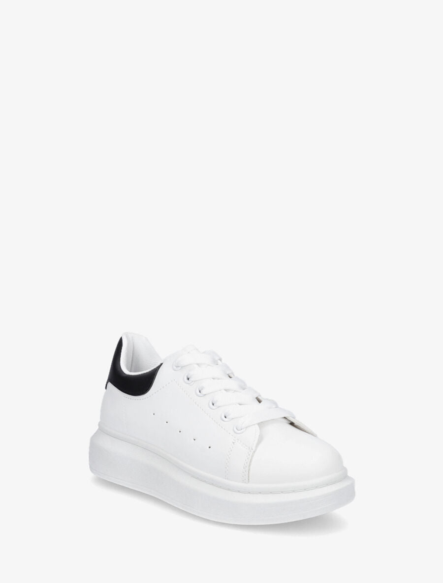 Sneakers classiques à contrefort contrastant - Blanc/noir - 2