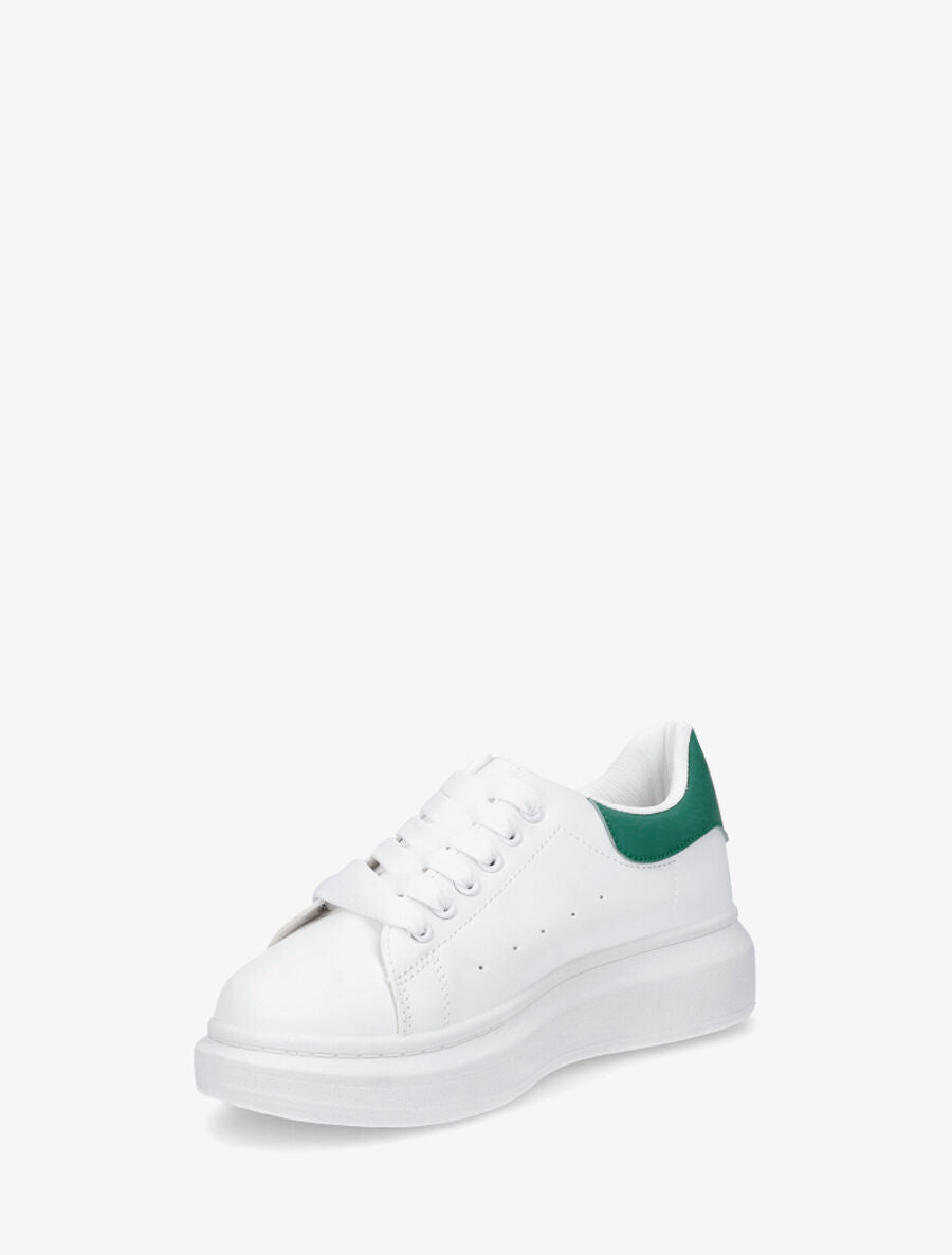 Sneakers classiques à contrefort contrastant - Blanc/vert - 3