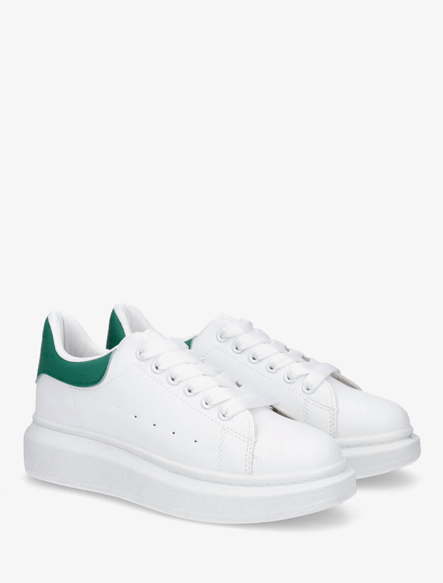 Sneakers classiques à contrefort contrastant - Blanc/vert - 4