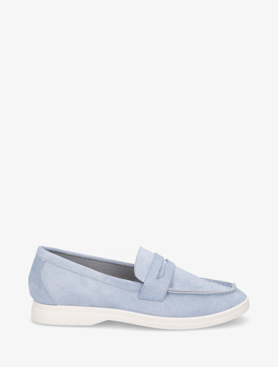 Mocassins en suédine - Bleu clair - 1