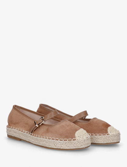 Espadrilles plates en suédine - Camel - 4