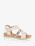 Sandales compensées à liseré irisé - Beige - 1