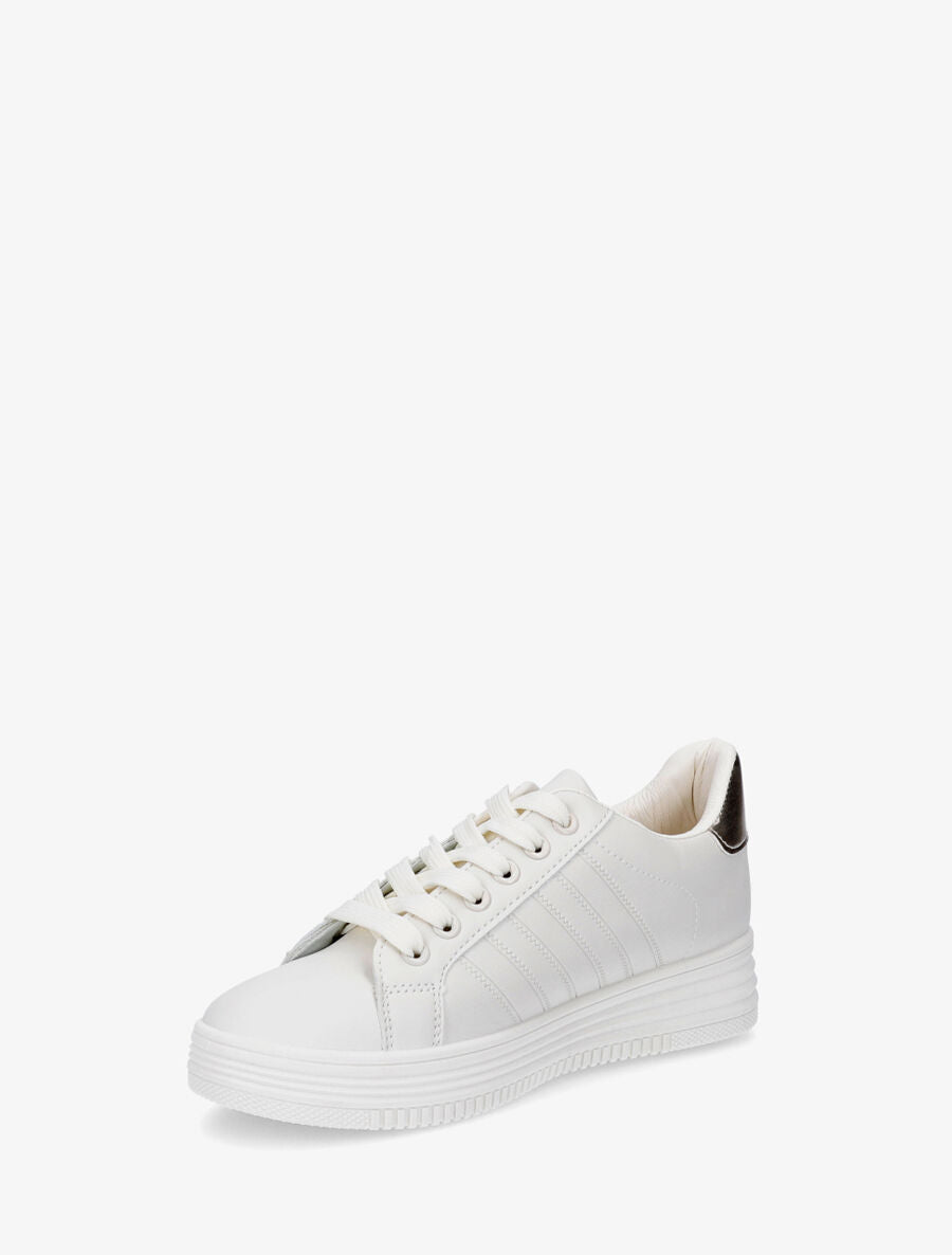 Baskets à zip et contrefort contrastant - Beige - 3