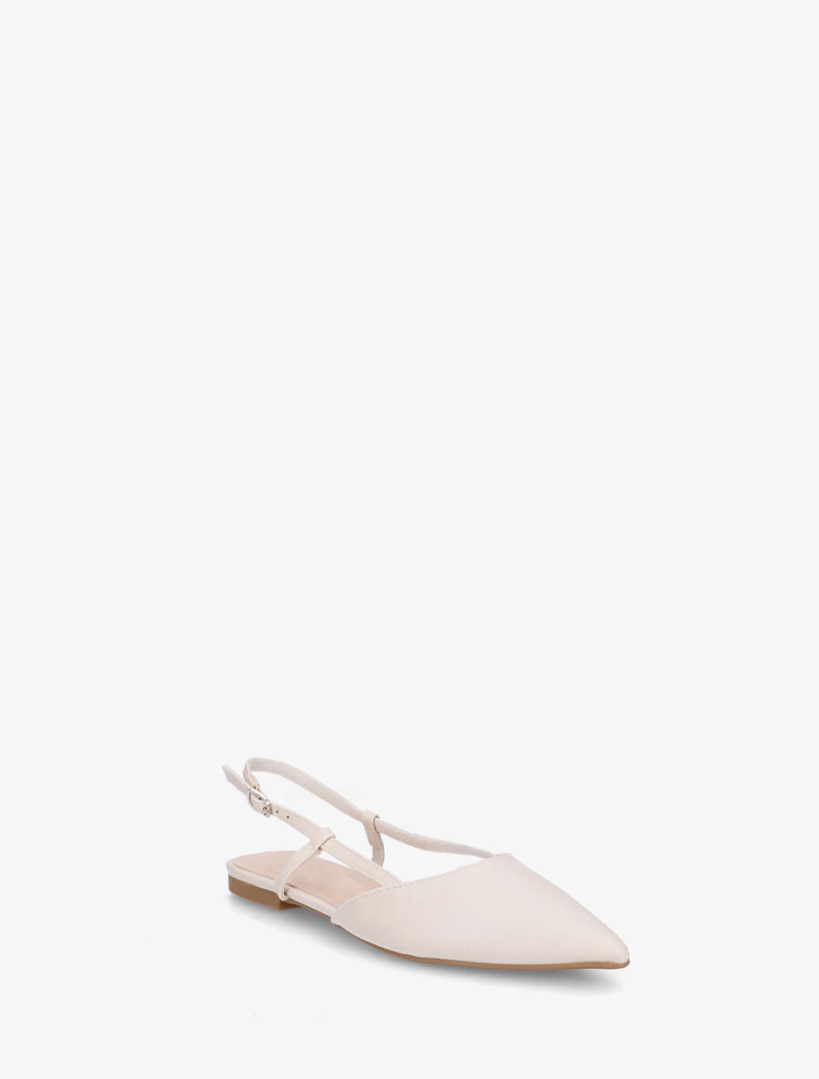 Ballerines ouvertes à bouts pointus en simili - Beige - 2