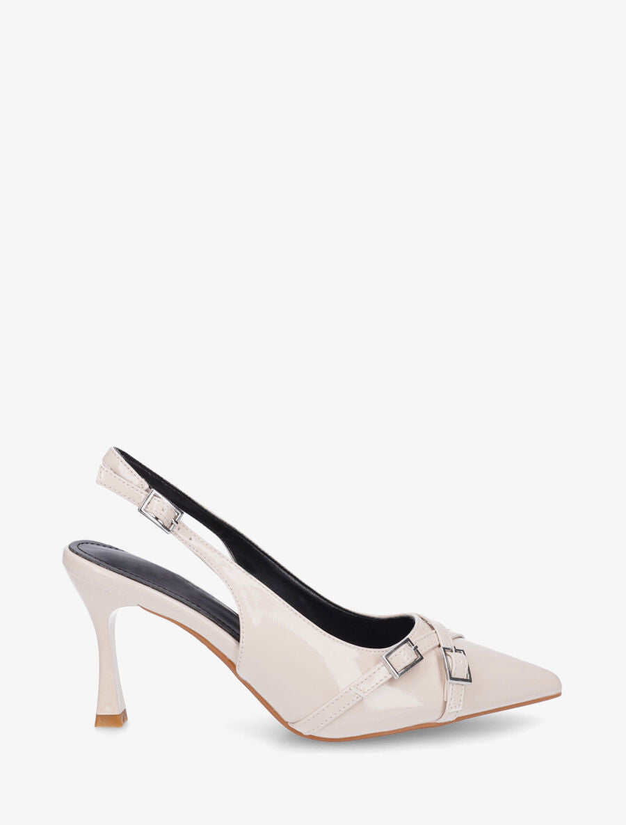 Escarpins pointus brides croisées - Beige - 5