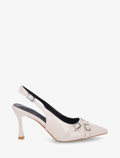 Escarpins pointus brides croisées - Beige - 5