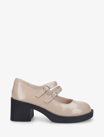 Babies en simili à double brides - Taupe - 1