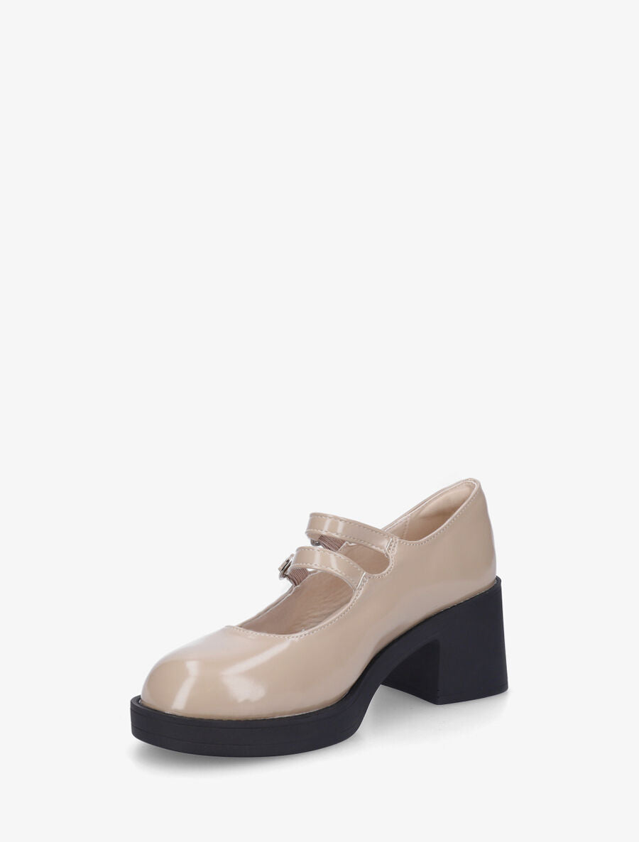 Babies en simili à double brides - Taupe - 3