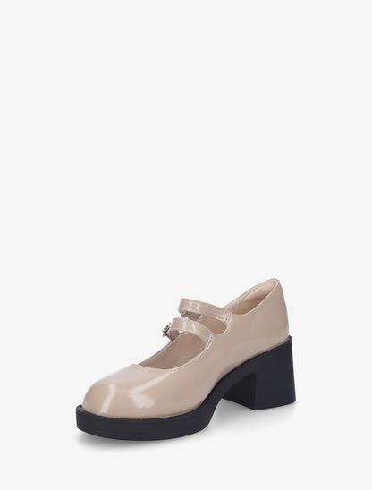 Babies en simili à double brides - Taupe - 3